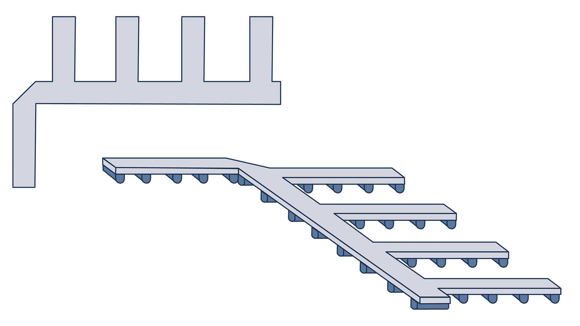 Zu sehen ist eine Schwimmsteg Anlage von Technus